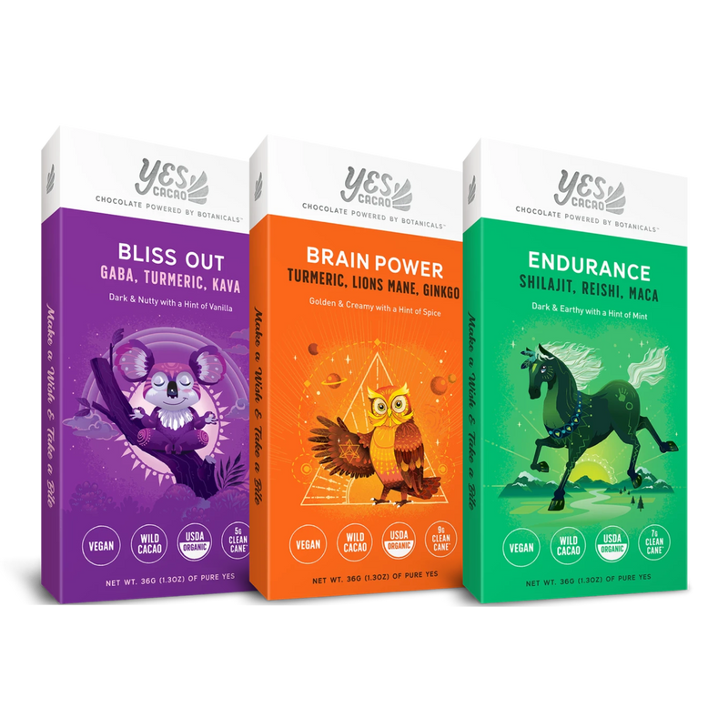 Botanical Chocolate Bars For Endurance, Brain Power, & Bliss